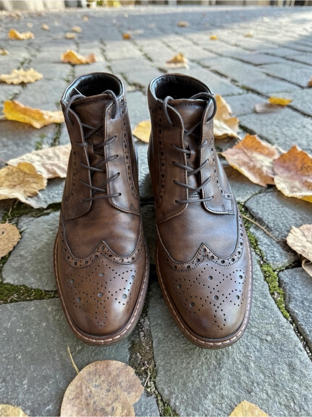Ecco Men’s Brown Vitrus Leather Chukka Wingtip Boots